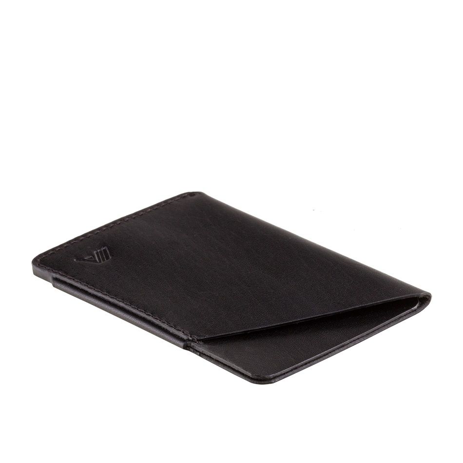 A-SLIM Minimalist Leather Wallet Ninja - Black